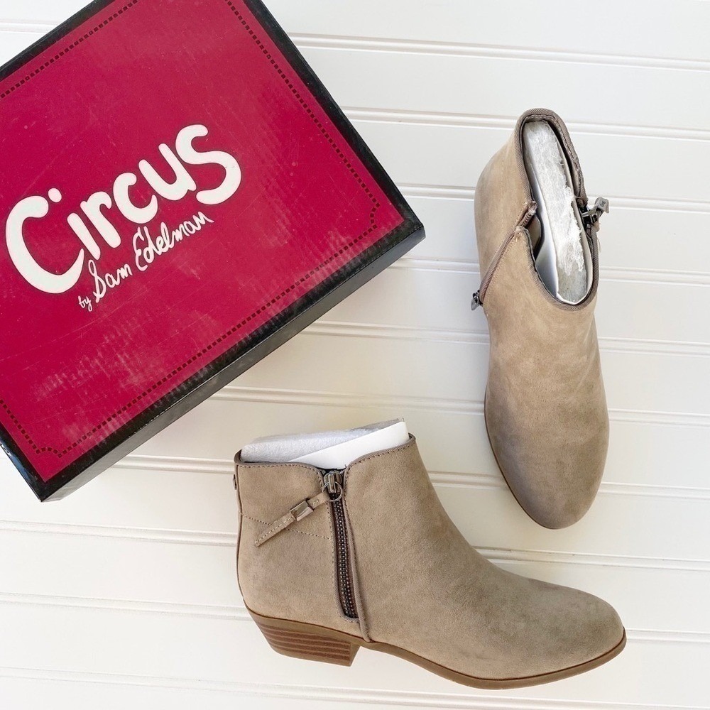 Circus by Sam Edelman Paula Hunter Booties Size 4 Putty Suede Ankle Boots New